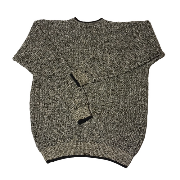 RETRO—ST. JOHN’S BAY—Chunky Grandpa Pullover Crewneck Black/White Sweater—Sz Lg - Picture 13 of 15